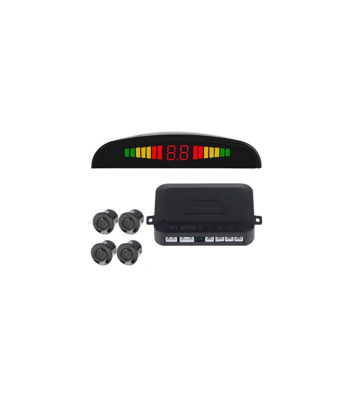 Aiuphing sensores Aparcamiento Coche, Universal 4 sensores asistentes de  Aparcamiento con Pantalla de Color LED, Kit de Alarma de Audio de Marcha